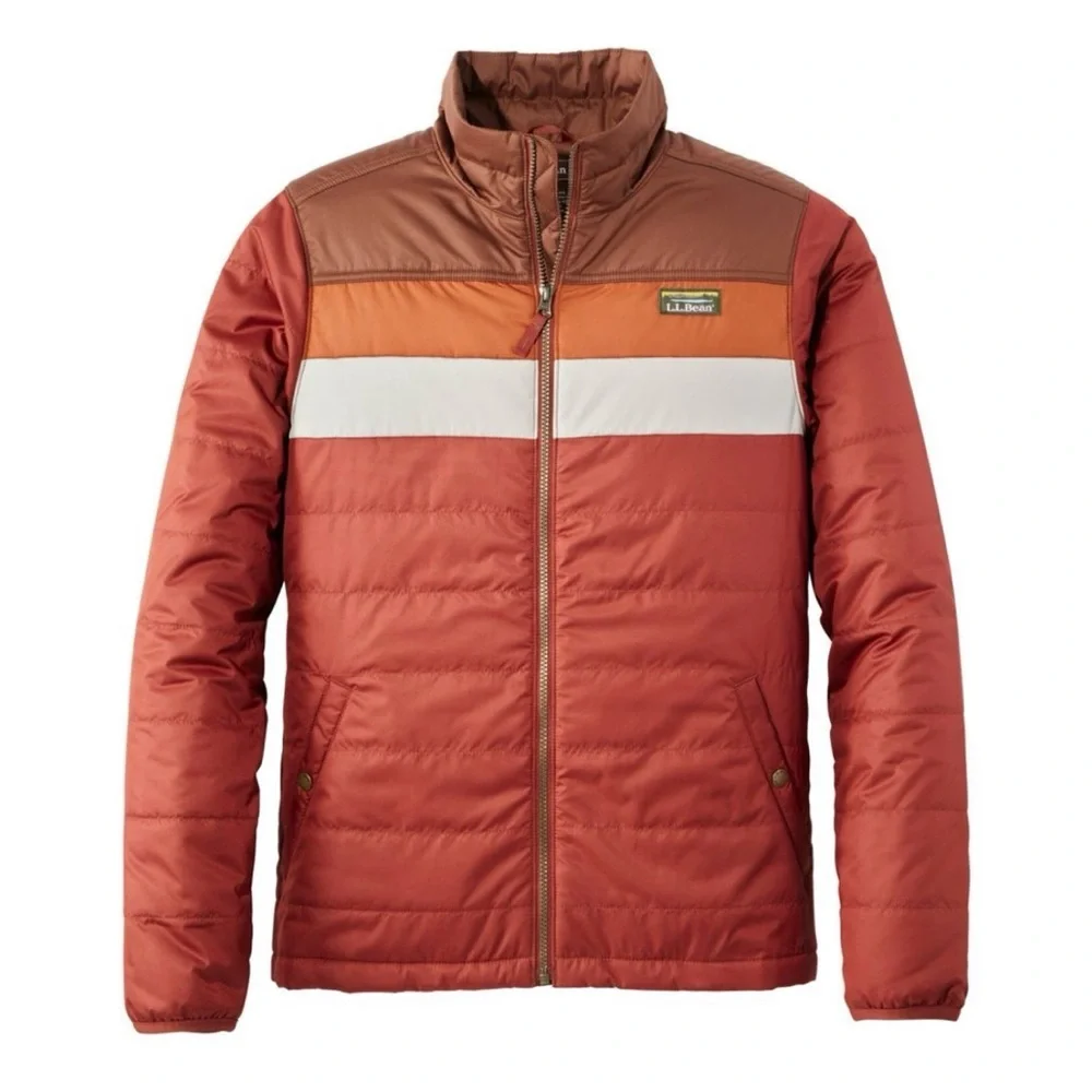 L.L. Bean Orange Mountain Classic Water Repellent Puffer Jacket Color-Block L - Picture 1 of 7
